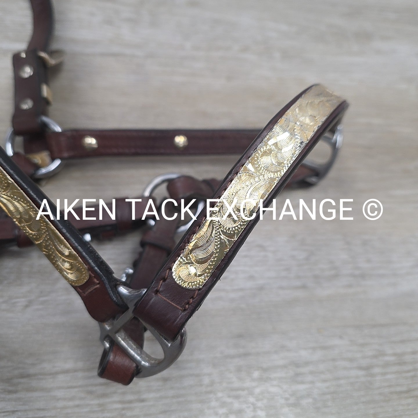 Western Show Halter, Brown, Size Pony