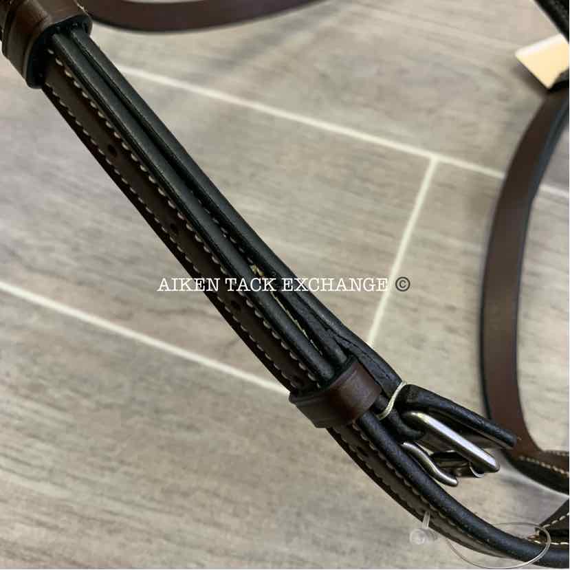 KL Select Red Barn Icon Square Raised Fancy Stitch Noseband, Oversize