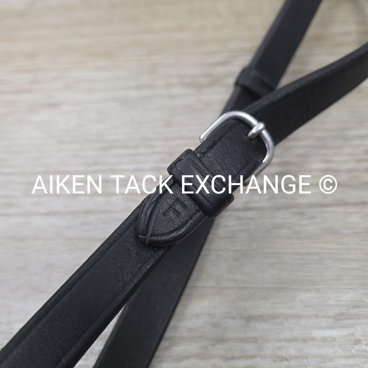 Leather Reins with Hand Stops, Black, Size Full