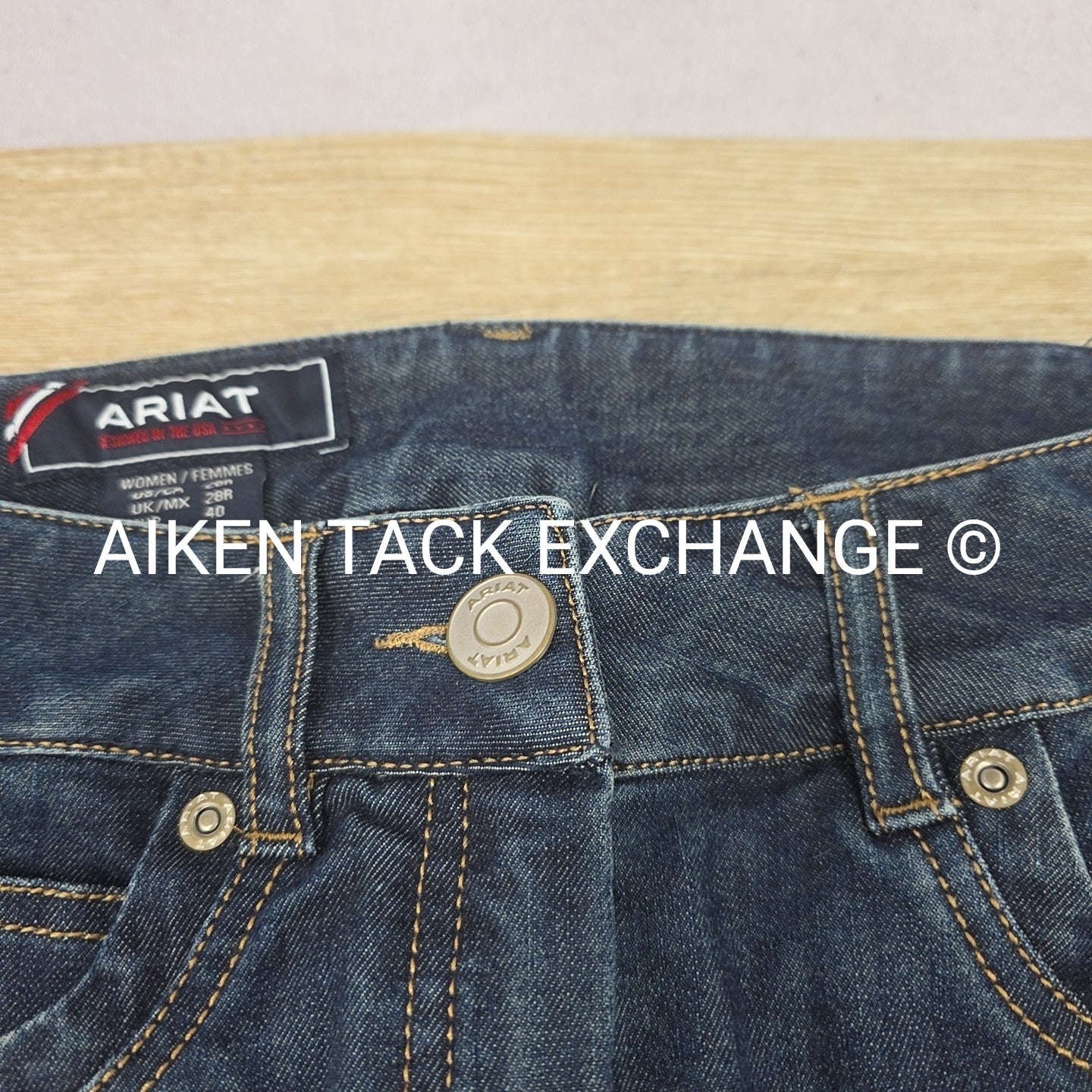 Ariat Halo Denim Knee Patch Breeches, Women's 28R