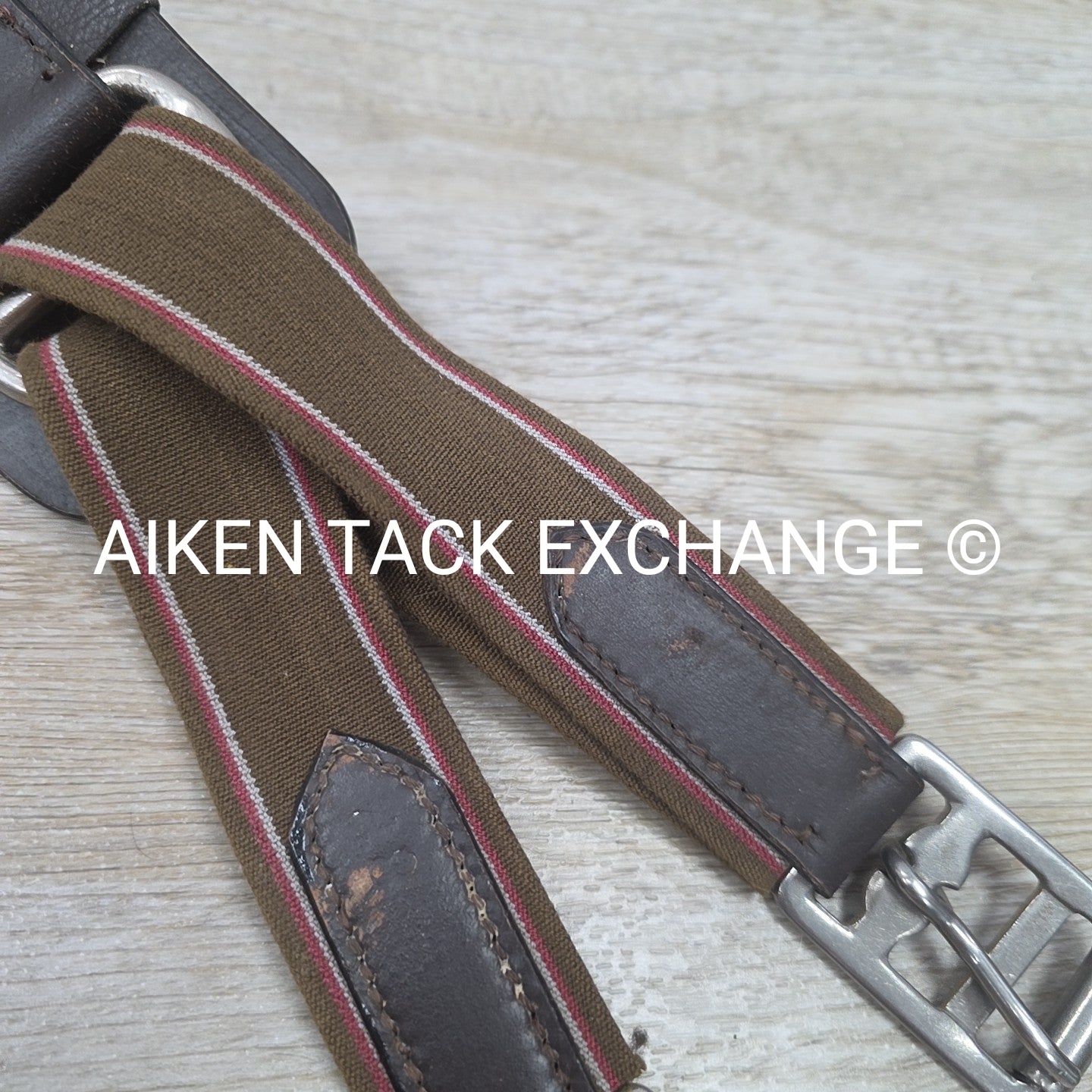 Leather Double End Elastic Equalizer Girth, Brown, 48"