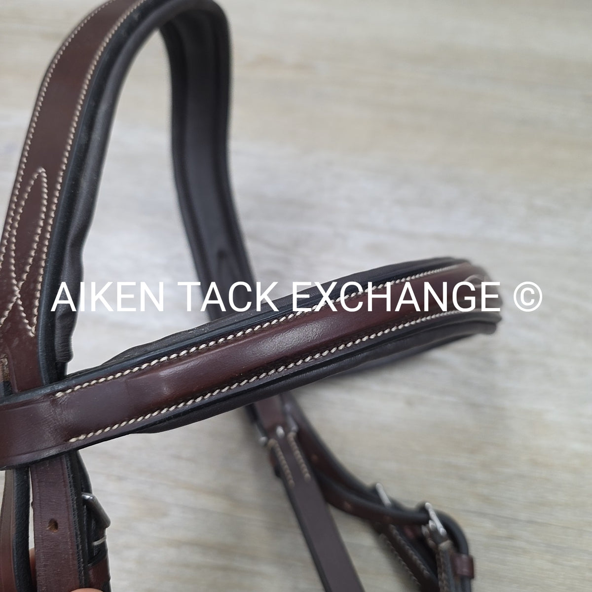 KL Select Hampton Fancy Stitched Bridle with Matching Laced Reins, Brown, Oversi