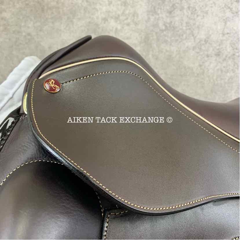 2022 MaxFlex Picasu Monoflap Dressage Saddle, 18" Seat, Flex Tree - Wide Fit, Wool Flocked Pony Panels