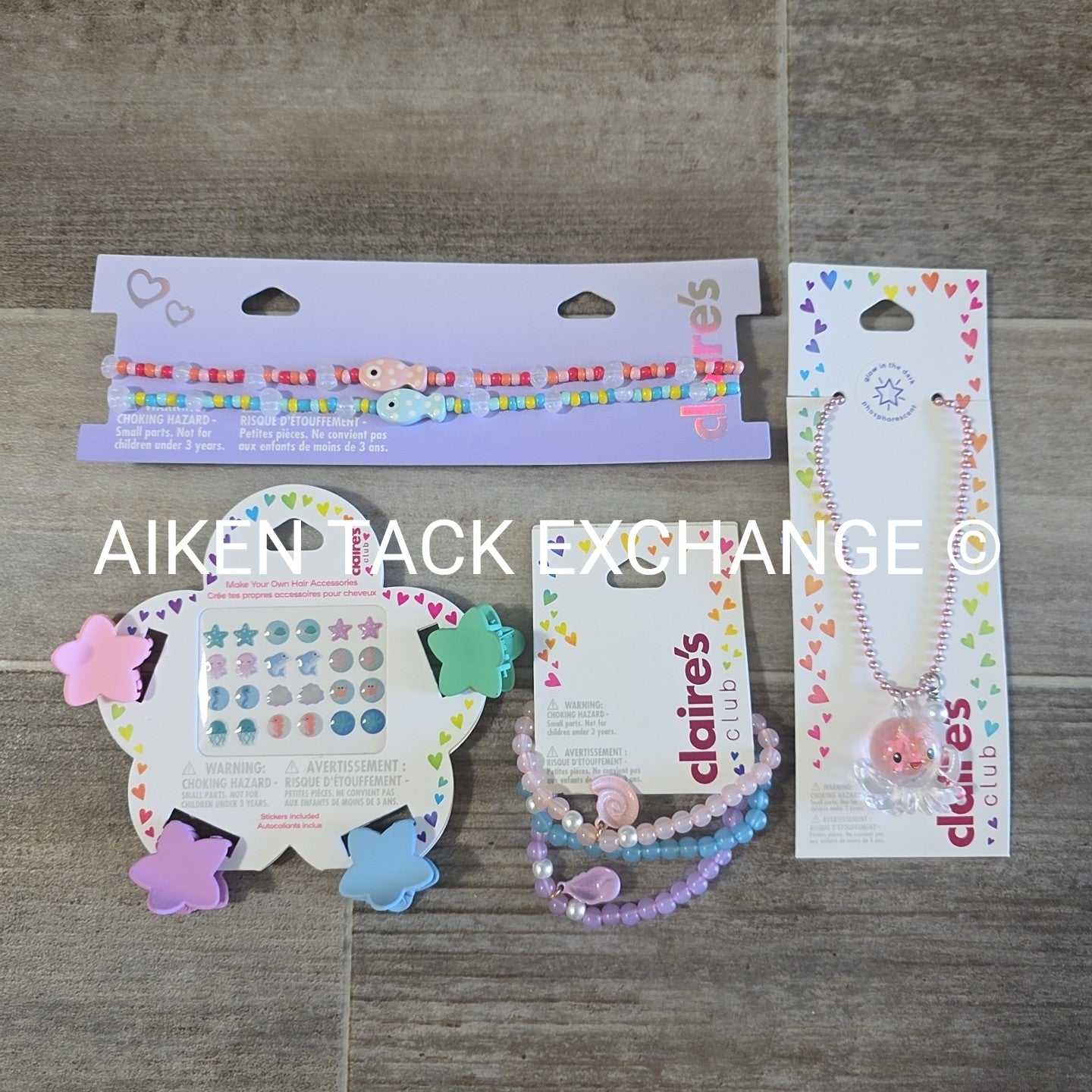 Claire's Club Bundle - 4 DIY Hair Clips, 3 Bracelets, 3 Necklaces