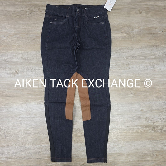 Kerrits Stretch Denim Knee Patch Breeches, Brand New, Women's Medium