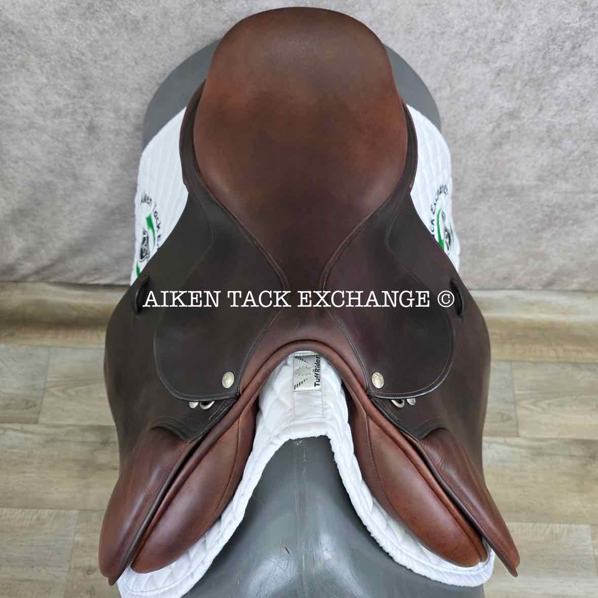 2008 Frank Baines Elan Close Contact Jump Saddle, 17.5" Seat, Medium Tree, Wool Flocked Panels