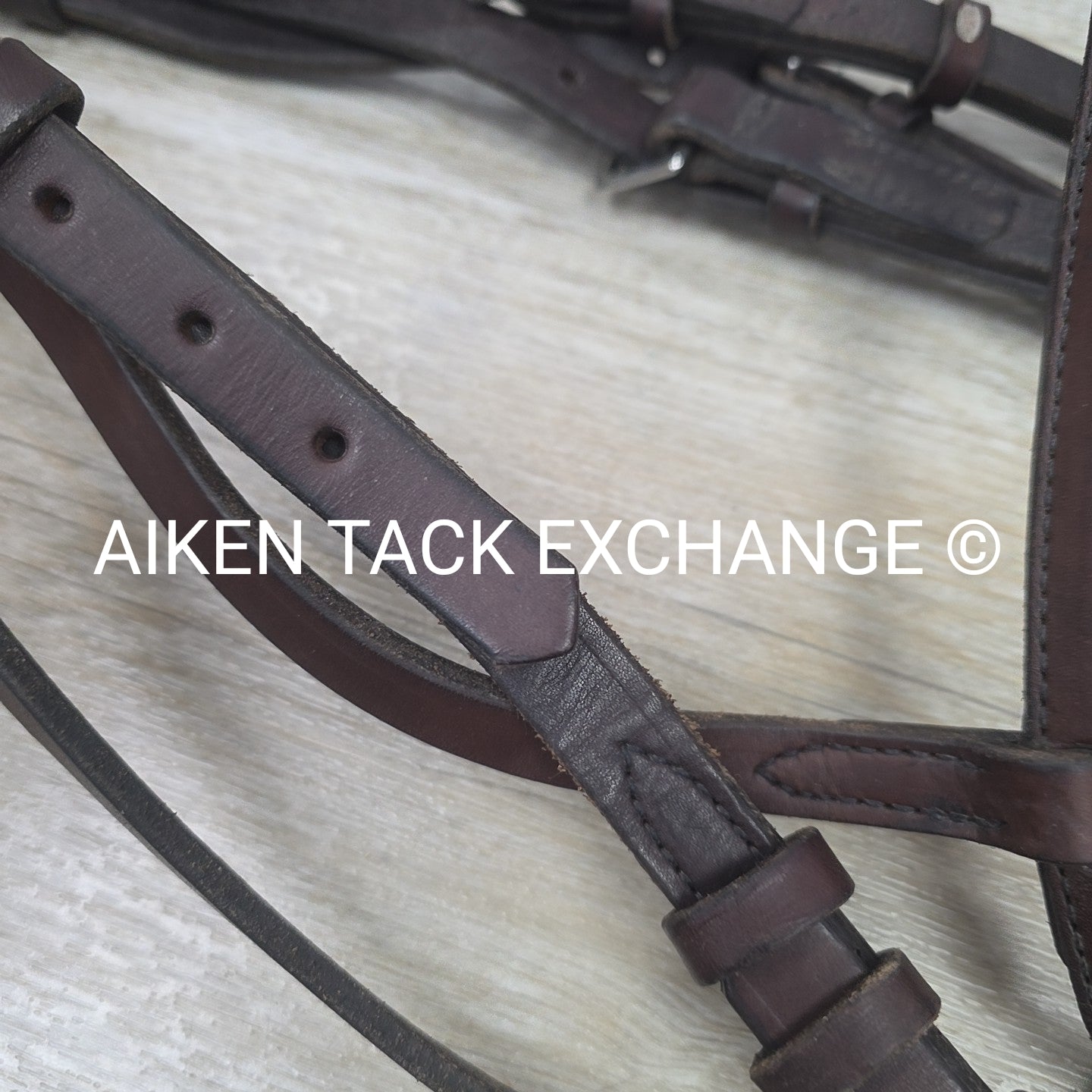 Plain Raised Heavy Duty Bridle, No Reins, Brown, Oversize