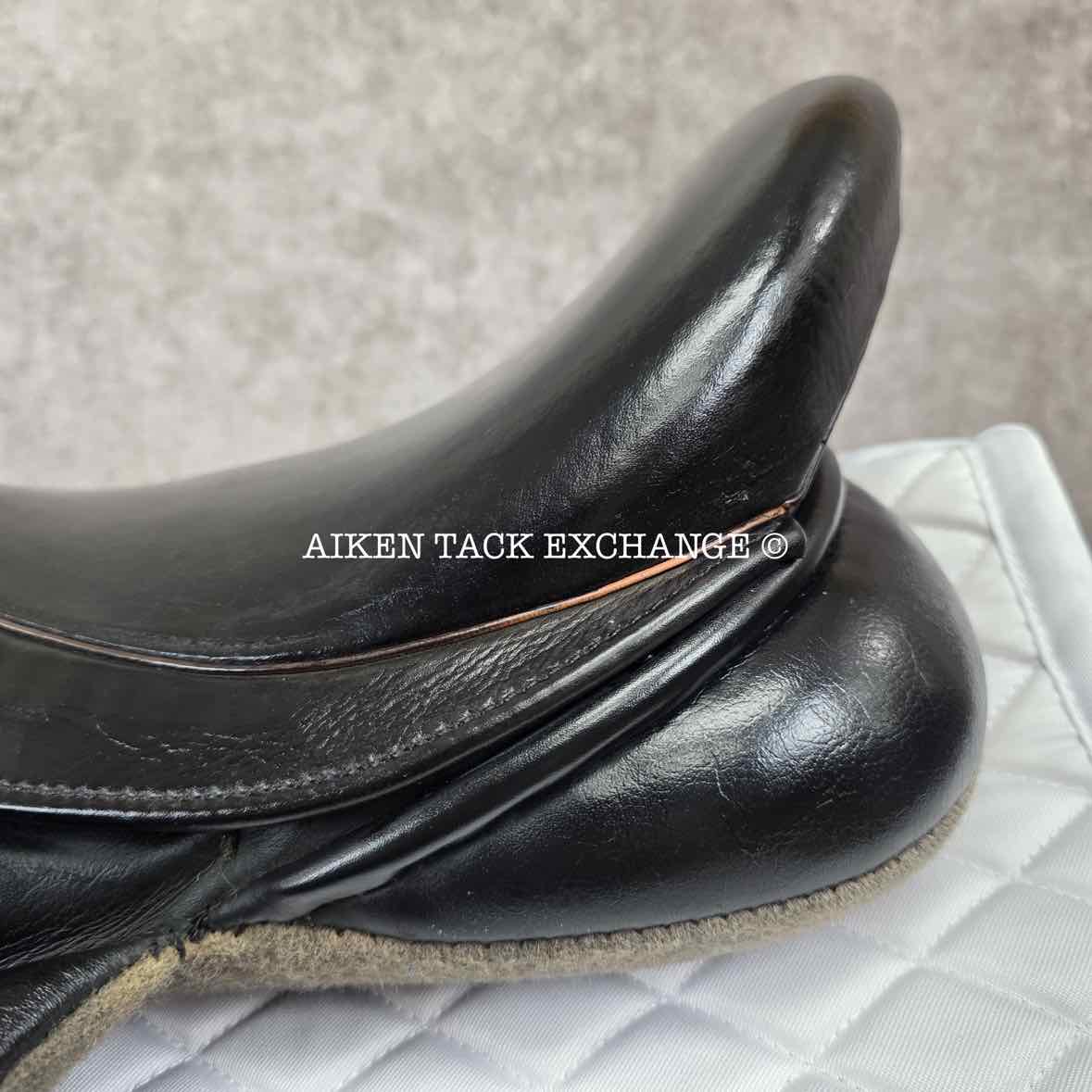 2011 Black Country Vinici Monoflap Dressage Saddle, 17.5" Seat, Medium Wide Tree, Wool Flocked Serge Panels