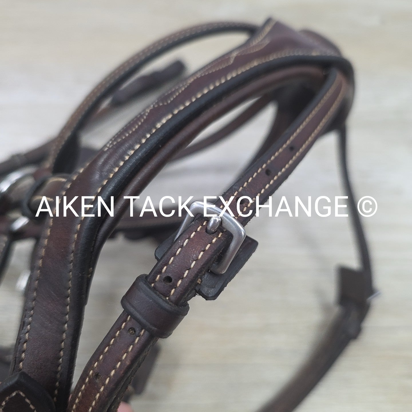 Nunn Finer Arianna Bridle with Halter Ego Bling Browband, No Reins, Brown, Full