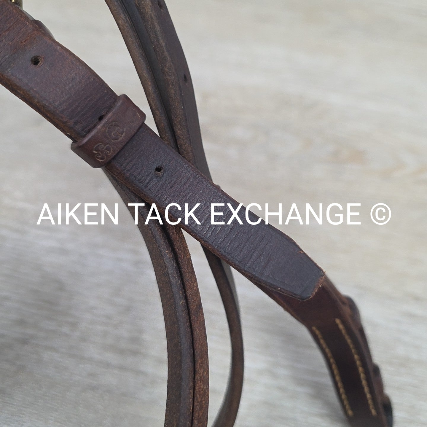 Stubben Plain Raised Flash Bridle with Matching Cotton Web Reins, Brown, Size Fu