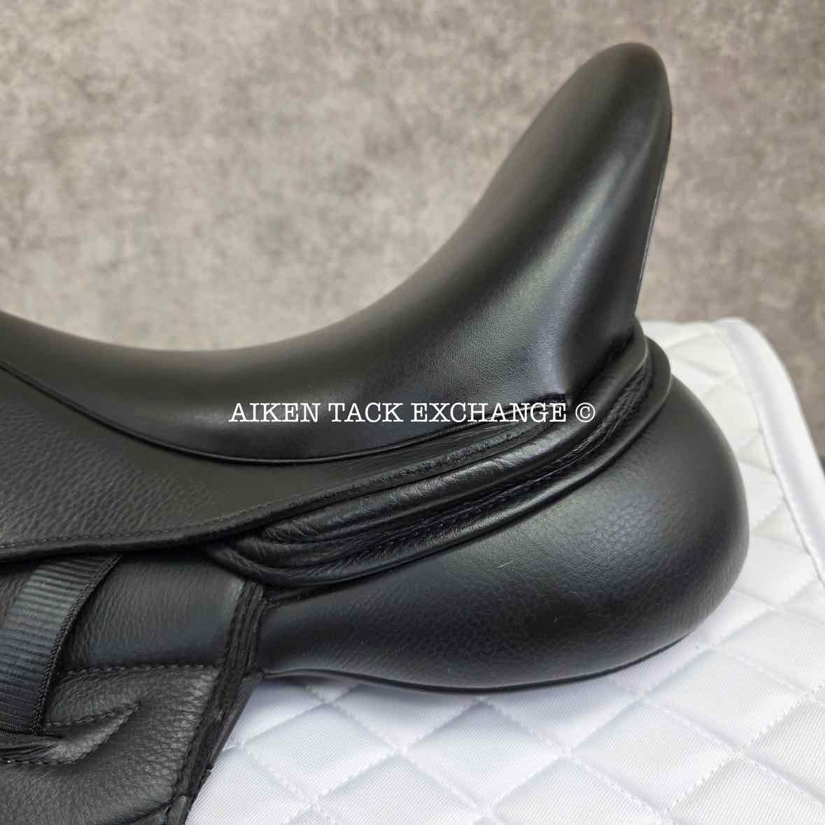 2023 Envy by Custom Saddlery Aurora Monoflap Dressage Saddle, 17.5" Seat - Short Flap, Adjustable Tree, Wool Flocked Panels