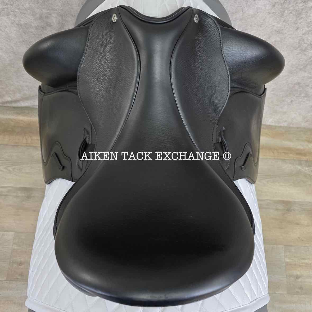 2023 Envy by Custom Saddlery Aurora Monoflap Dressage Saddle, 17.5" Seat - Short Flap, Adjustable Tree, Wool Flocked Panels