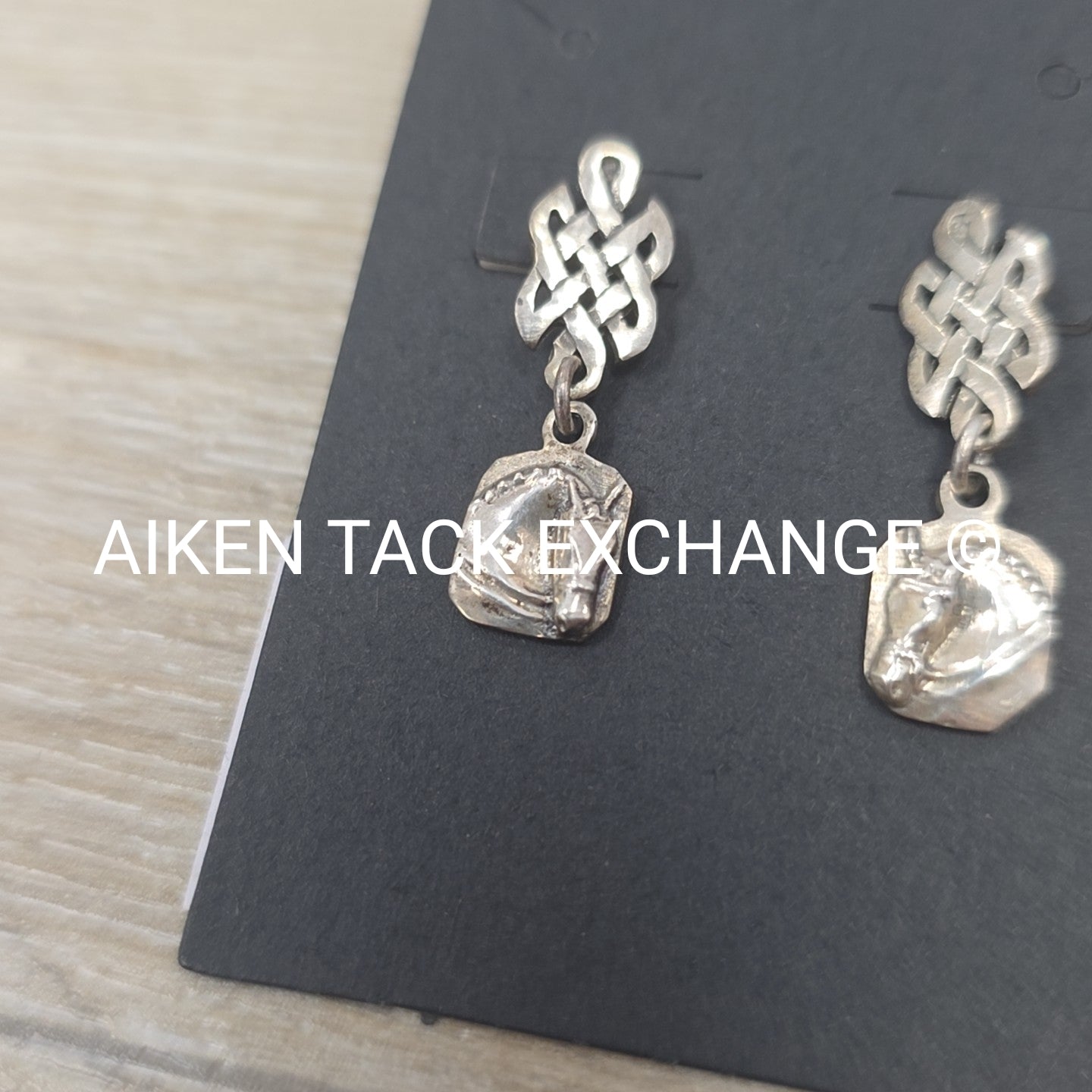 Sterling Silver Celtic Knot Horse Head Earrings