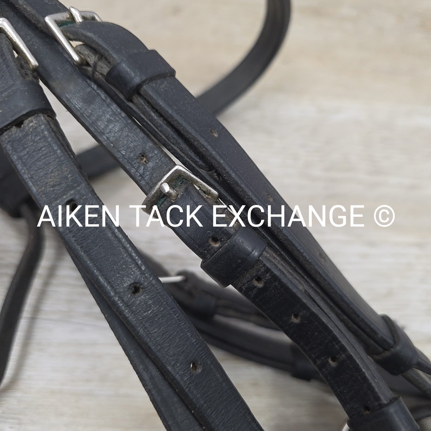 BARGAIN BUNDLE: Dressage Bridle with Rubber Reins, Black, Size Full