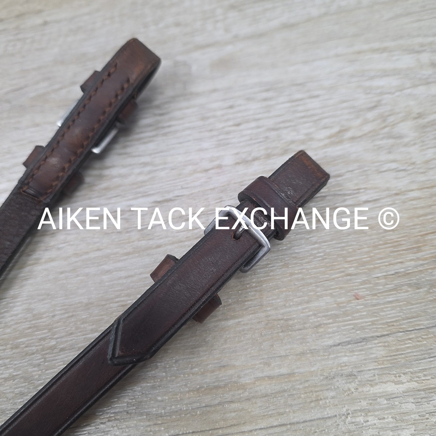 Flat Leather Reins, Brown, 54"