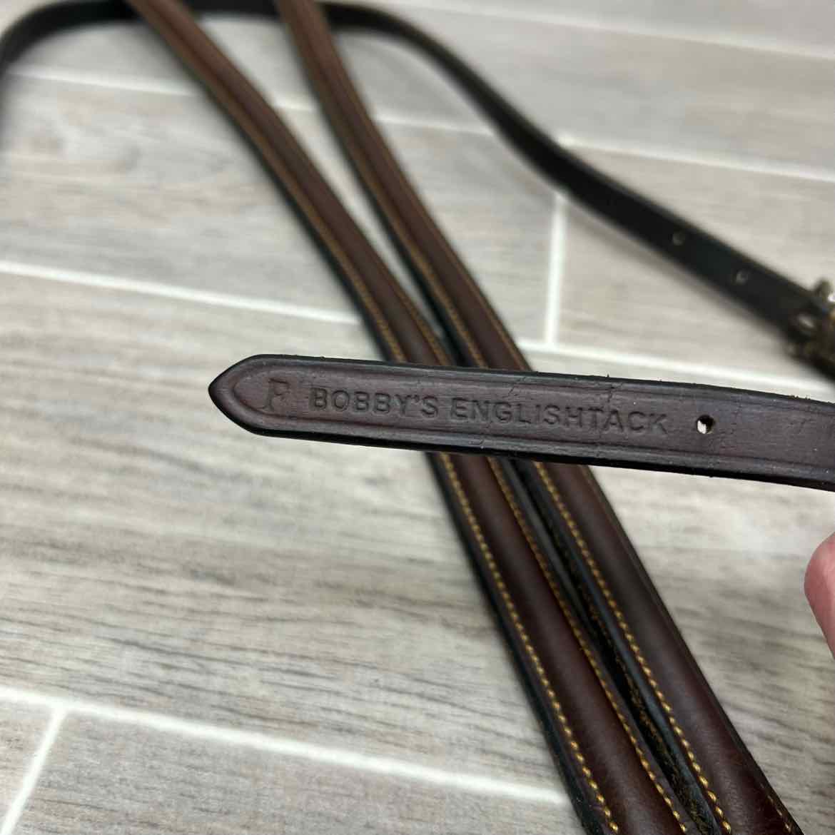 Bobby's English Tack Plain Raised Running Martingale, Brown, Size Full