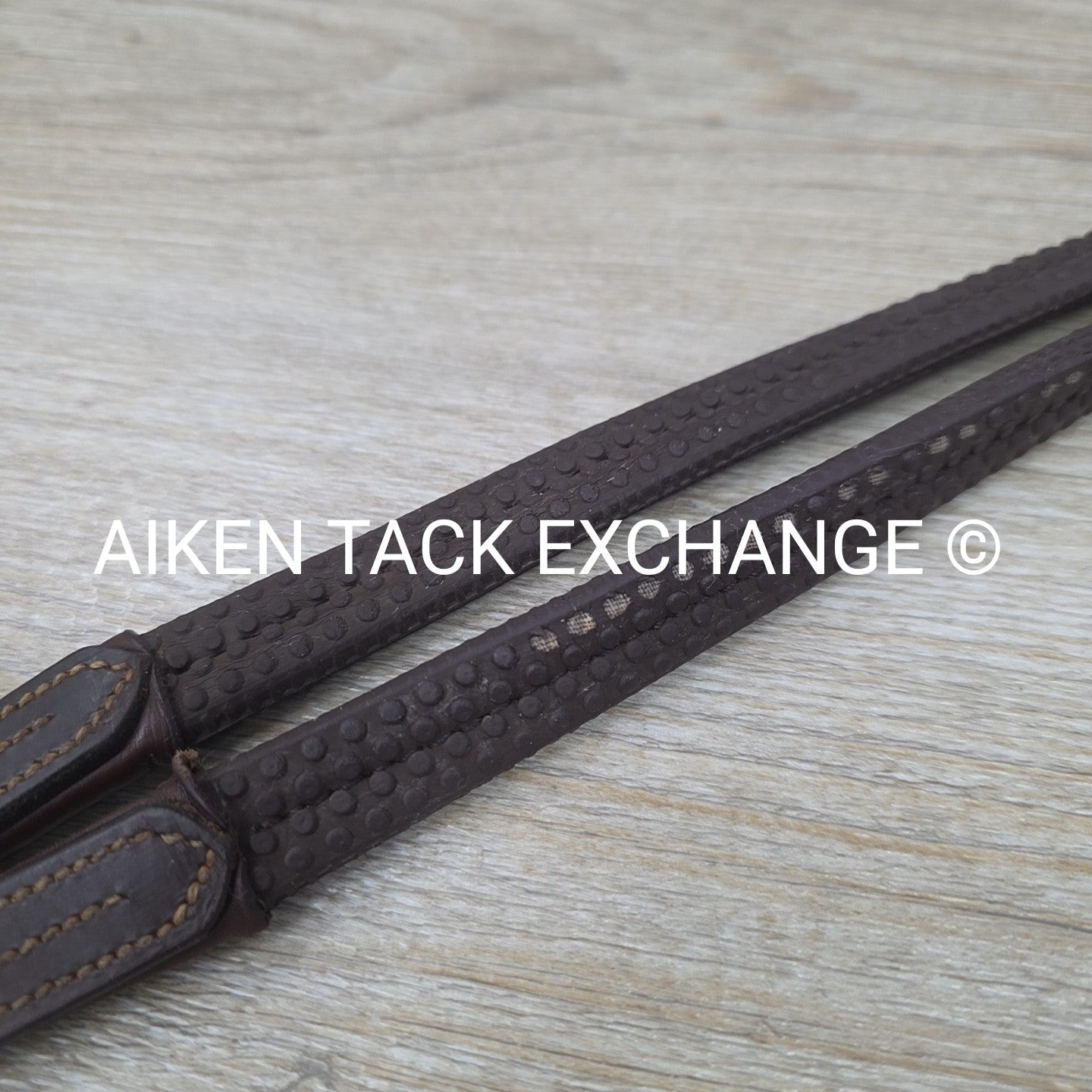 Bobby's English Tack Rubber Reins, Brown, 54"