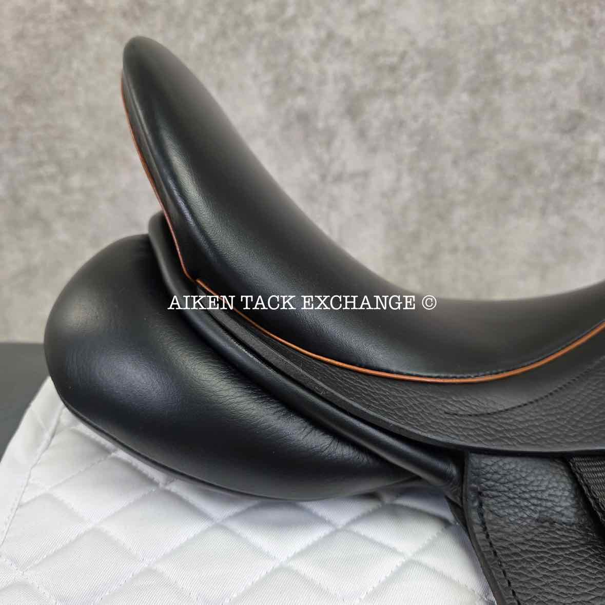 2022 County Epiphany Monoflap Dressage Saddle, 17.5" Seat, Wide Tree, Wool Flocked Panels