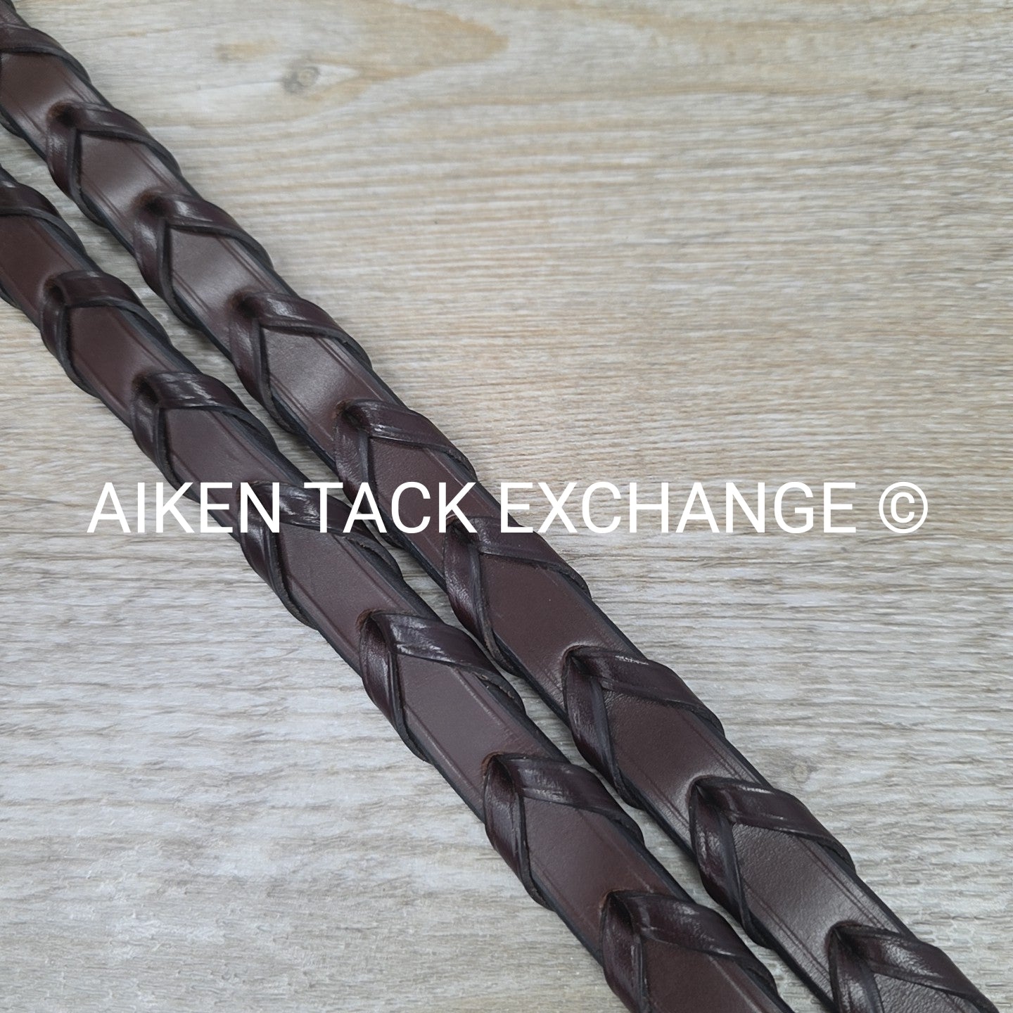 KL Select Square Raised Fancy Stitched Laced Reins, Brown, Size Full