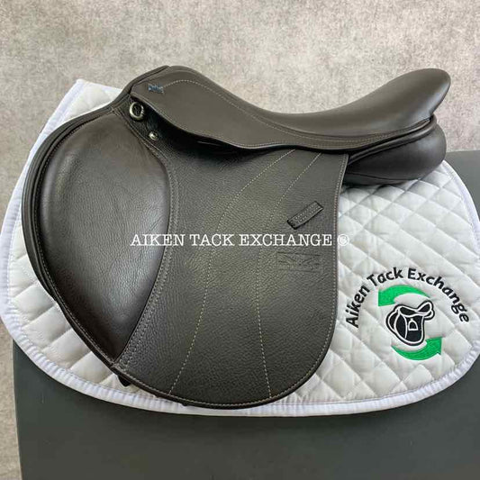 **SOLD** Monarch by Ovation Jump Saddle, 17.5" Seat, Adjustable Tree - Changeable Gullet, Wool Flocked Panels