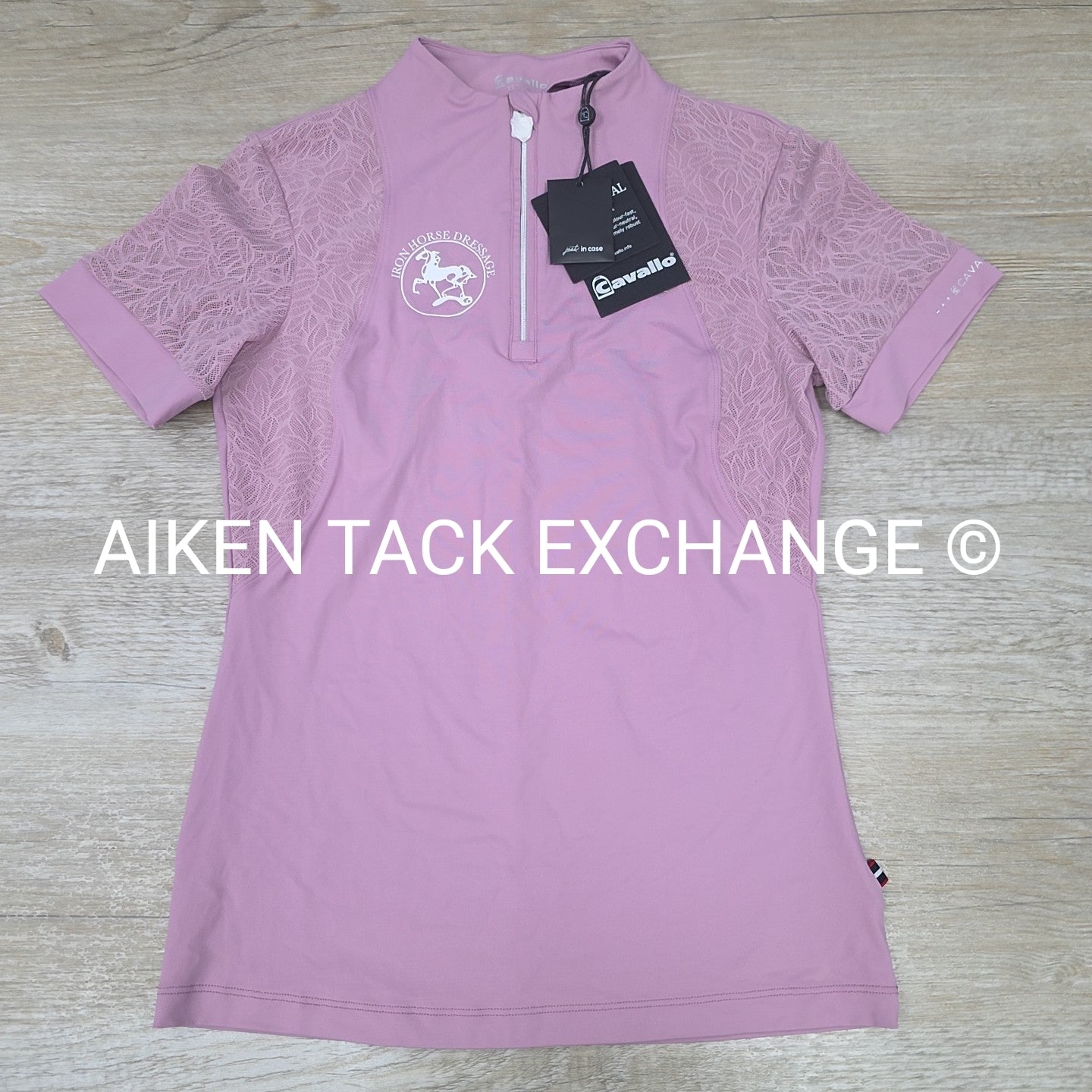 Cavallo Iron Horse Dressage Lace Short Sleeve Top, Size 4