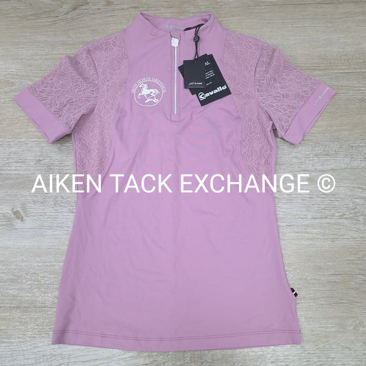 Cavallo Iron Horse Dressage Lace Short Sleeve Top, Size 4