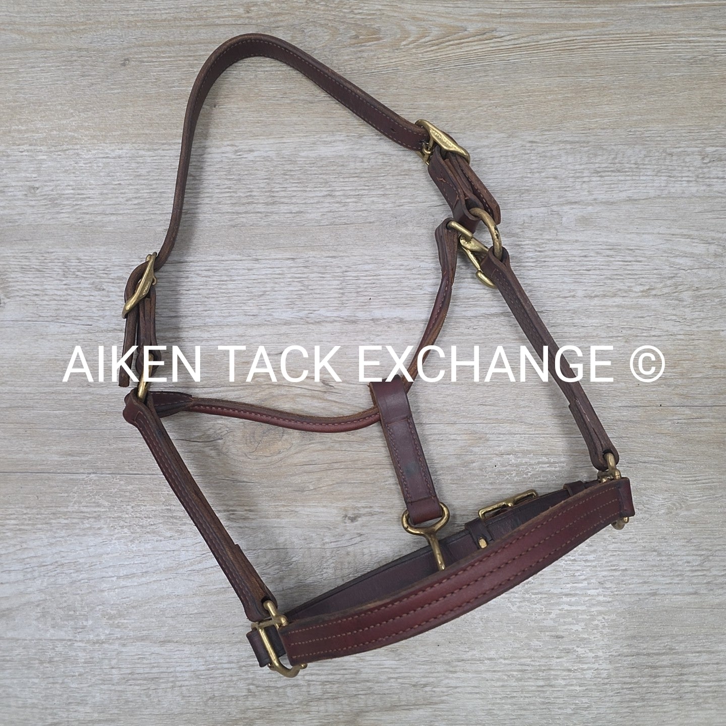 SmartPak Triple Stitch Leather Halter, Brown, Size Full
