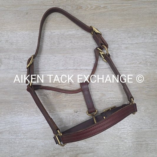 SmartPak Triple Stitch Leather Halter, Brown, Size Full
