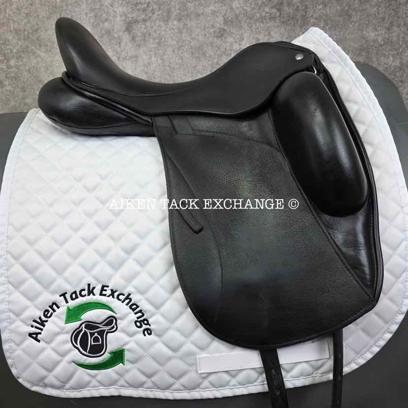 **SOLD** 2018 Custom Saddlery Icon Coda W Monoflap Dressage Saddle, 17.5" Seat, Adjustable Tree, Wool Flocked Panels