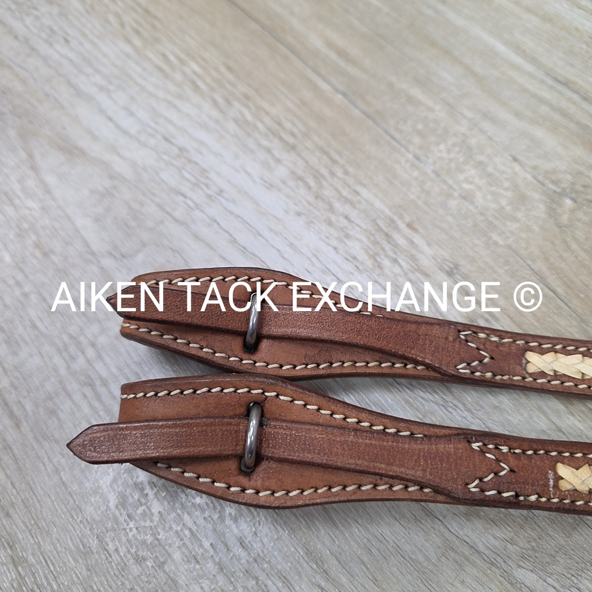 Western Split Reins with Rawhide Braiding