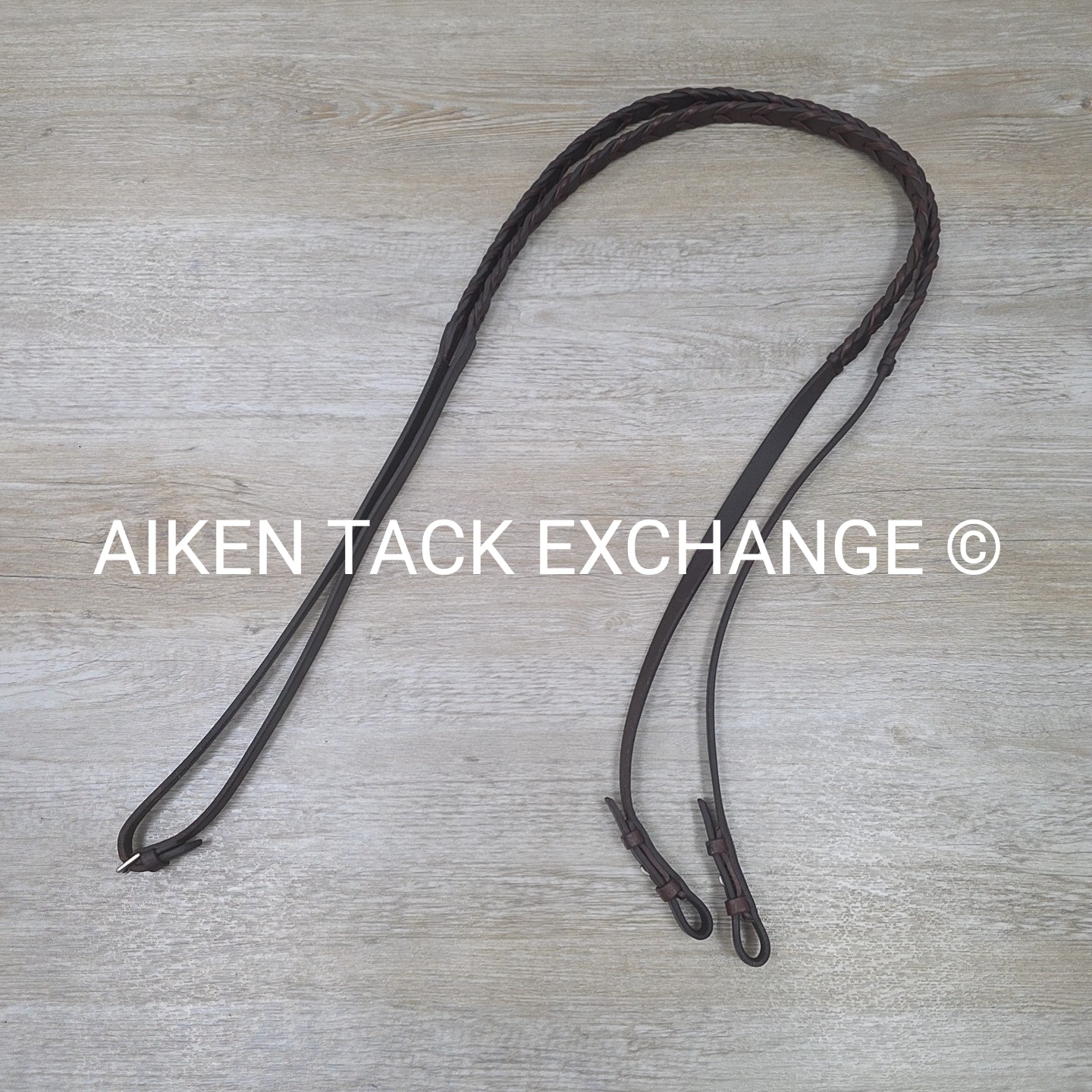 Stubben Plain Laced Reins, Brown, 60"