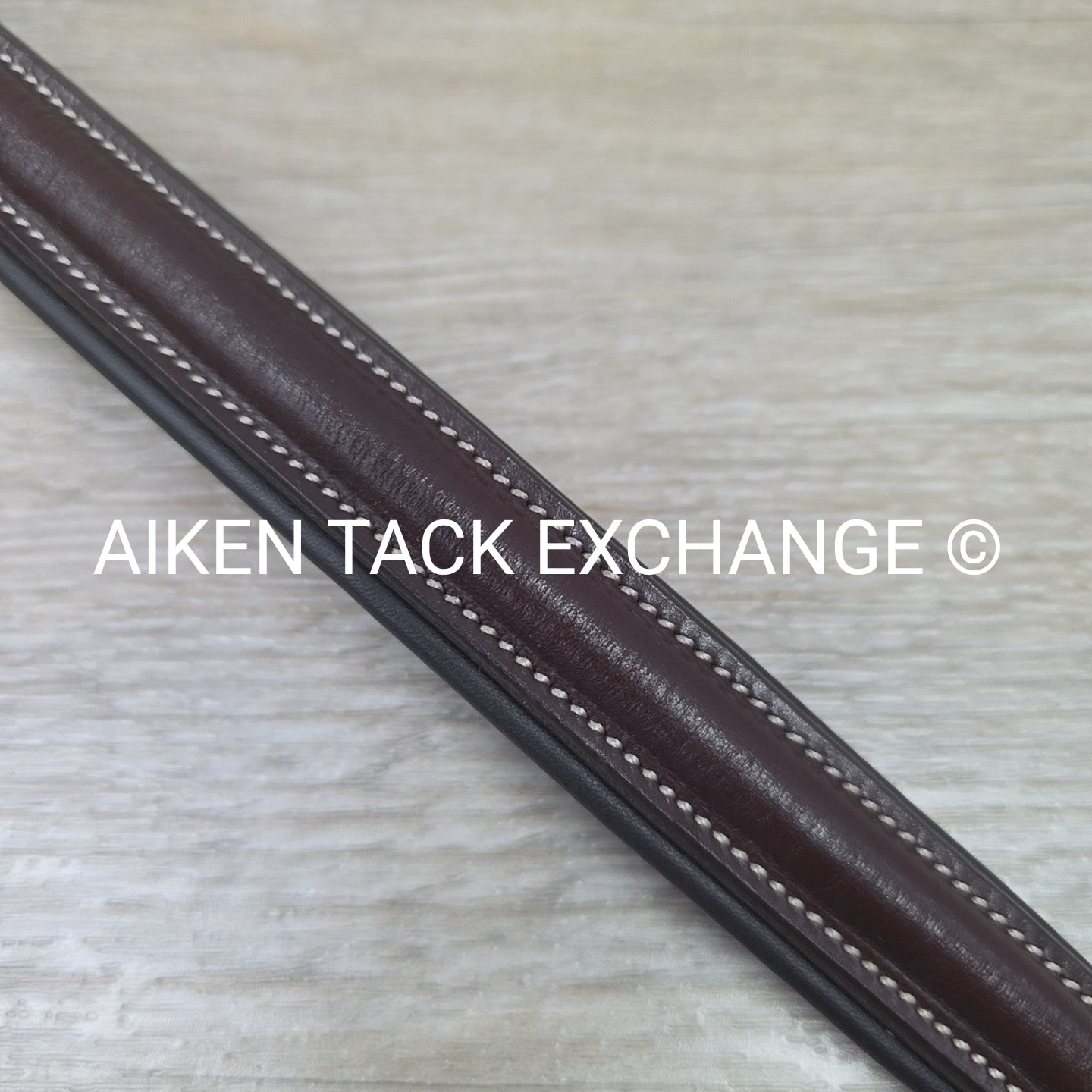 Plain Round Raised Padded Browband, Brown, 15"