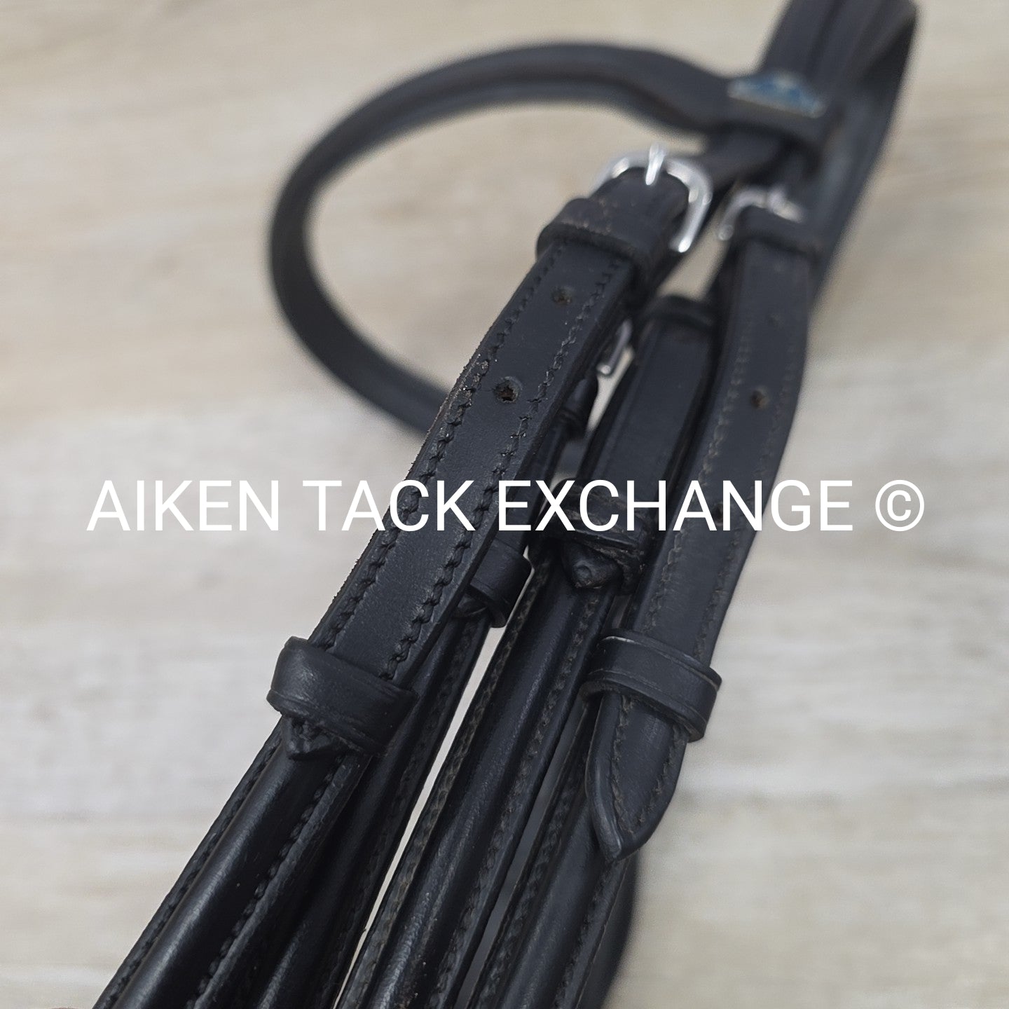 Panna Cavallo Double Weymouth Bridle with Both Reins, Black, Size Full