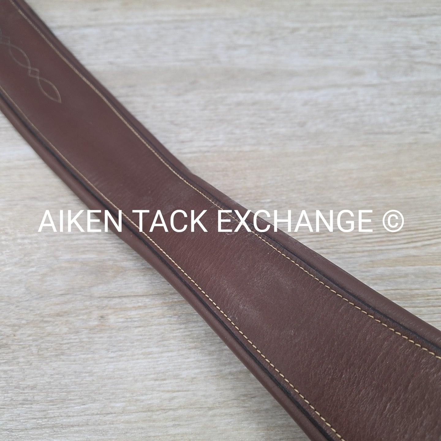 Leather Girth with Single End Elastic, Brown, 52"