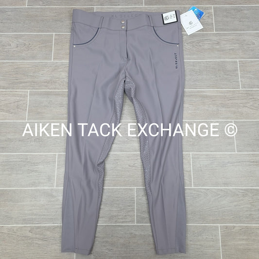 KL Select Gabrielle Full Seat Breeches, Grey/Navy, Women's Size 34R
