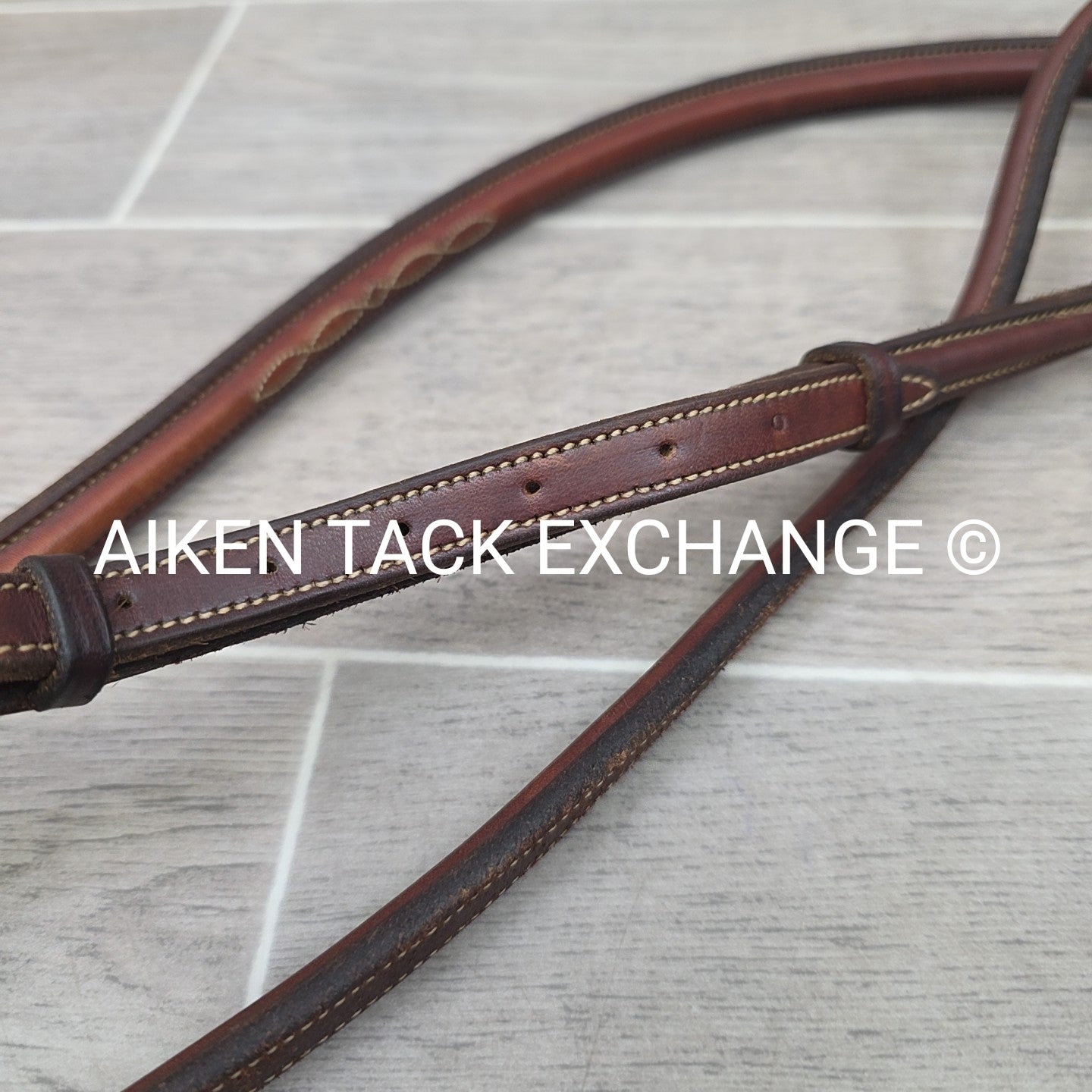 Edgewood Square Raised Fancy Stitched Standing Martingale, Brown, Oversize