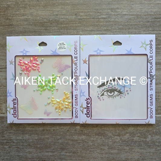 Claire's Body & Eye Gem Sets - 1 Eye Set, 1 Gem Set of 3