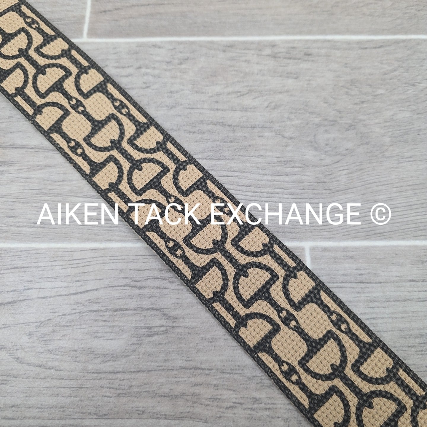 Bit Pattern Wide Cloth Belt, Size Small