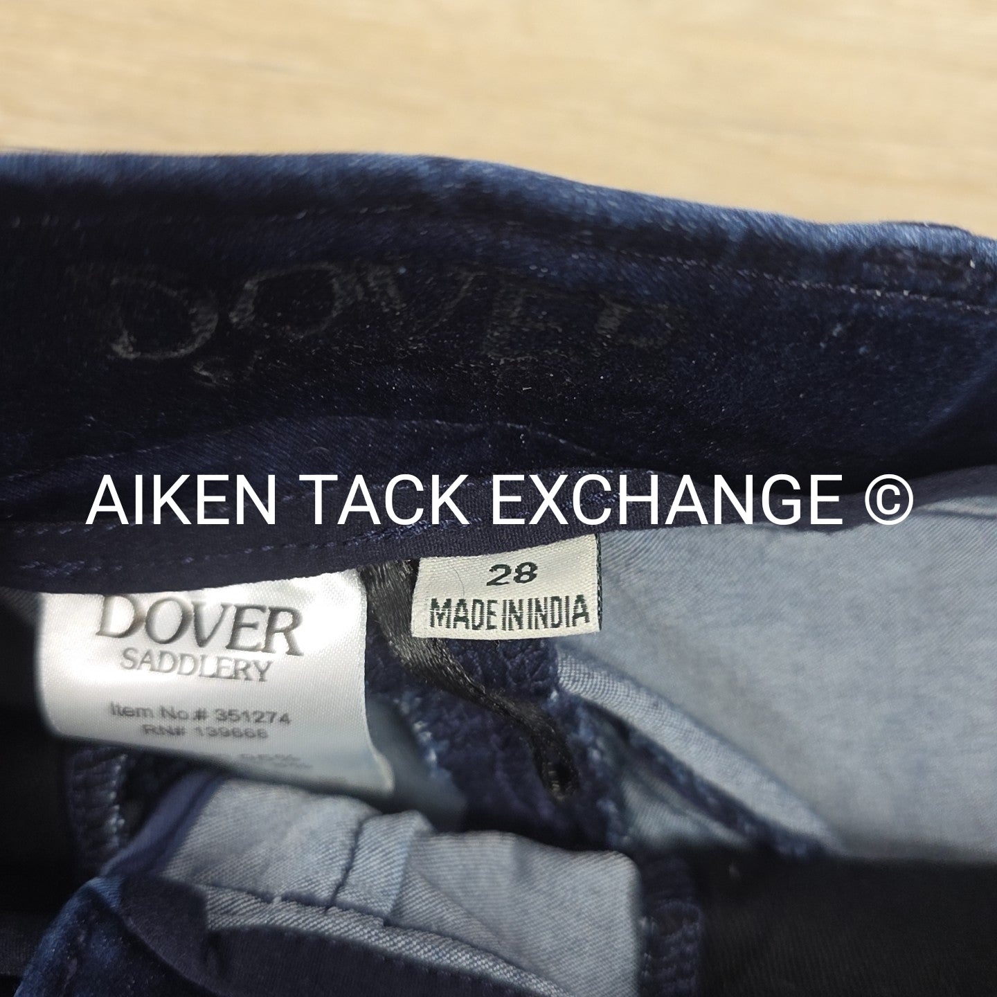 Dover Saddlery Silicone Full Seat Breeches, Size 28