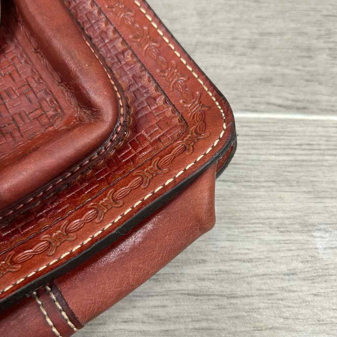 Tooled Leather Saddle Bag