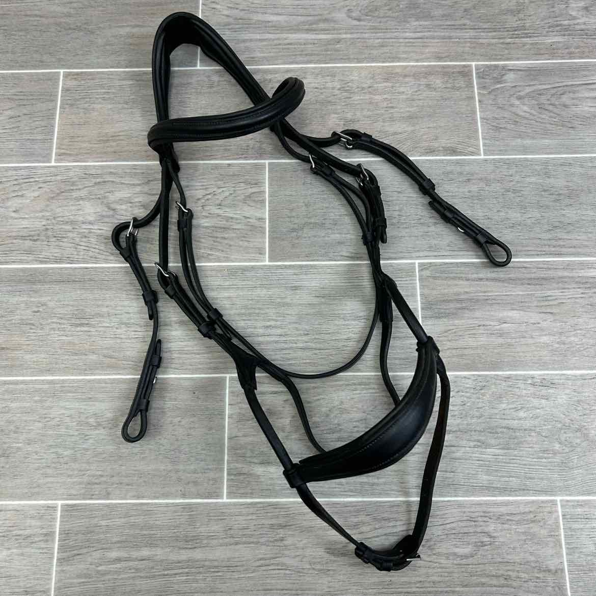 Shires Velociti Rapida Rolled Padded Caveson Bridle, No Reins, Size Full