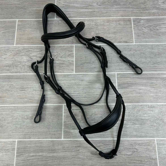 Shires Velociti Rapida Rolled Padded Caveson Bridle, No Reins, Size Full