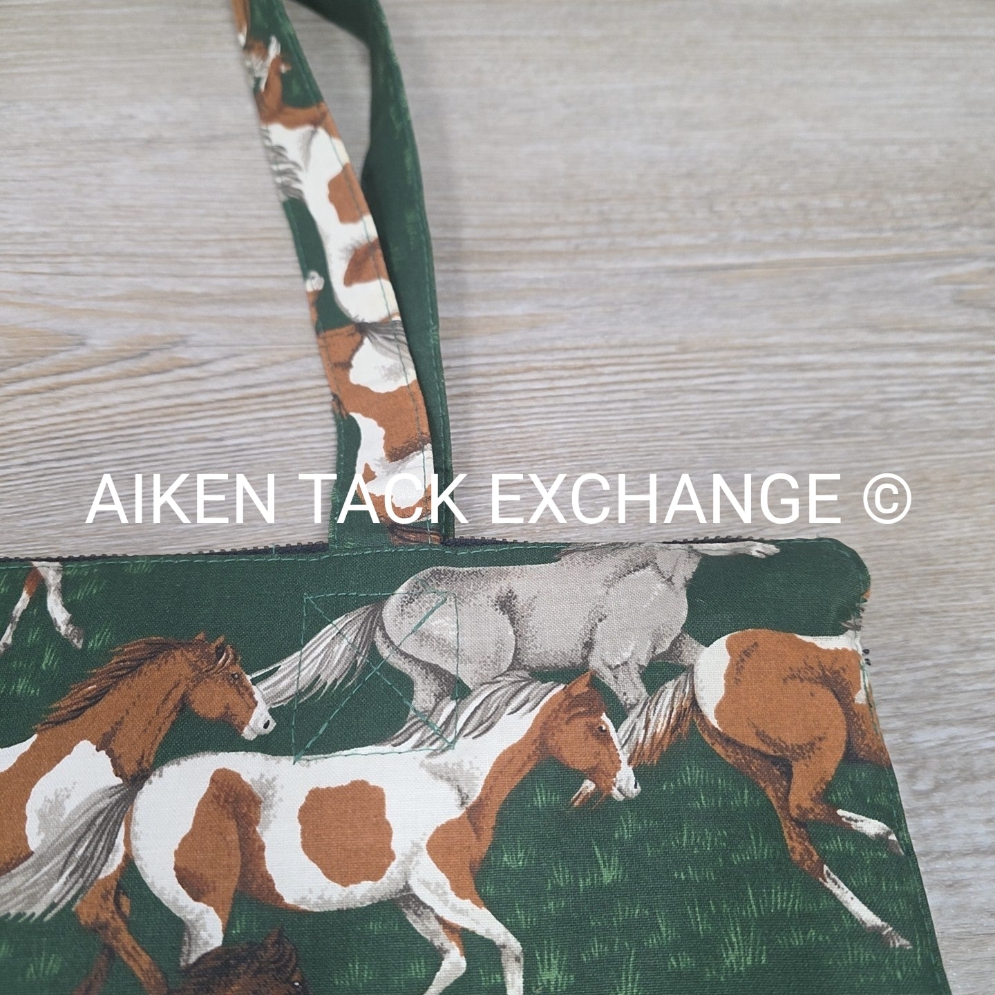 Vintage Infinity Chic Equestrian Print Small Tote