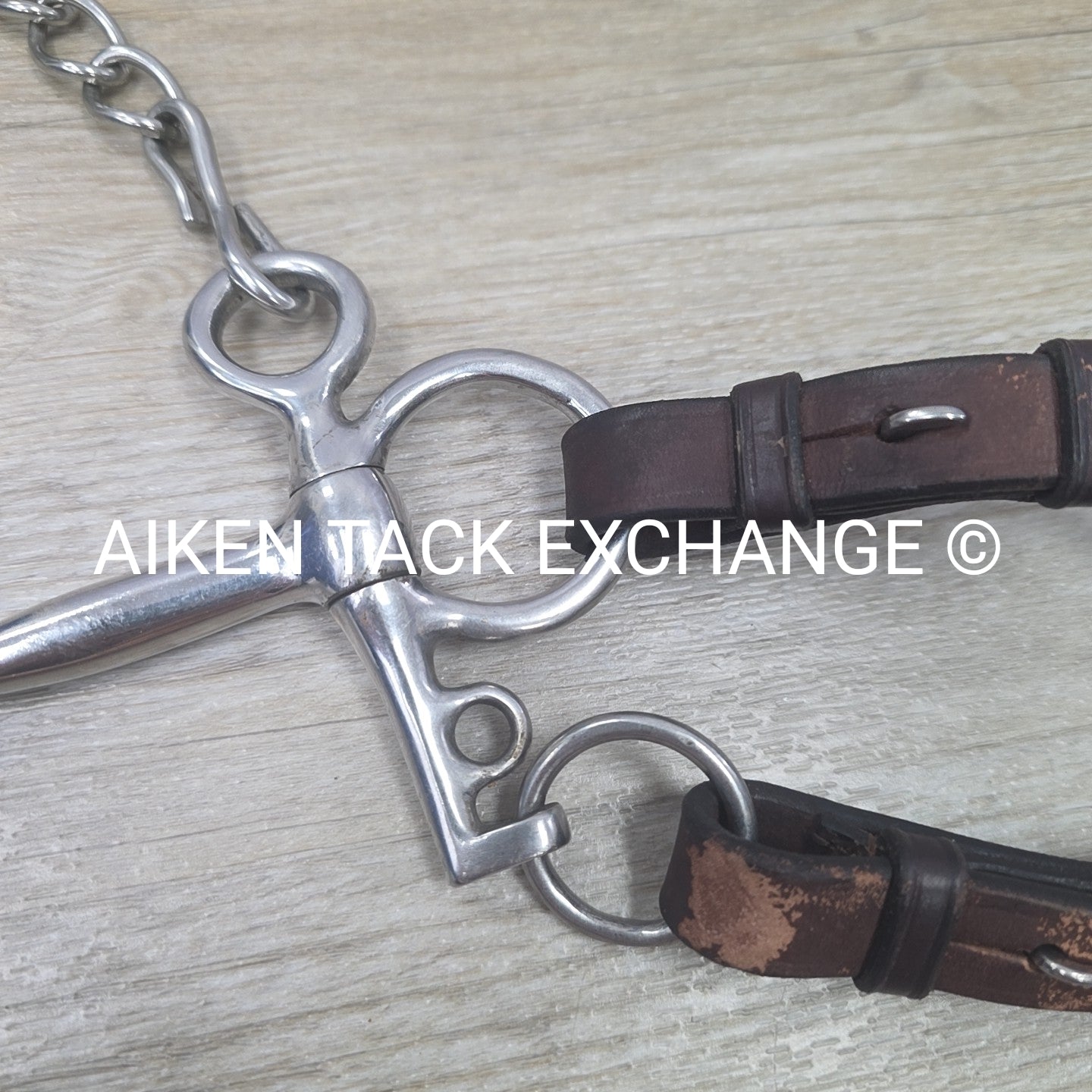 Single Joint Short Shank Pelham Bit with Leather Bit Converters 5"