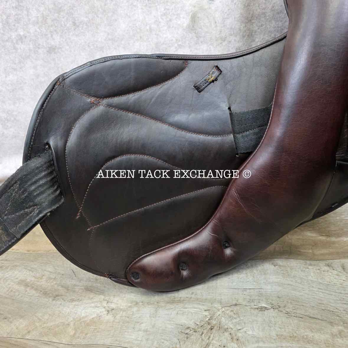 2012 Marcel Toulouse Marielle Monoflap Jump Saddle, 17.5" Seat, Genesis Adjustable Tree, Wool Flocked Panels