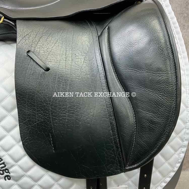 **SOLD** 2014 JRD Alvina Dressage Saddle, 18" Seat, Short Flap, Wide Tree, Wool Flocked Panels