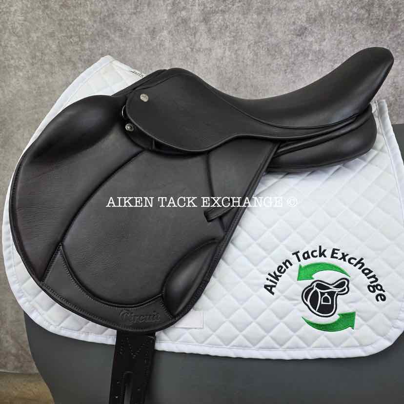2022 Circuit by Dover Saddlery Premier Monoflap Jump Saddle, 17" Seat, Medium Wide Tree, Wool Flocked Panels