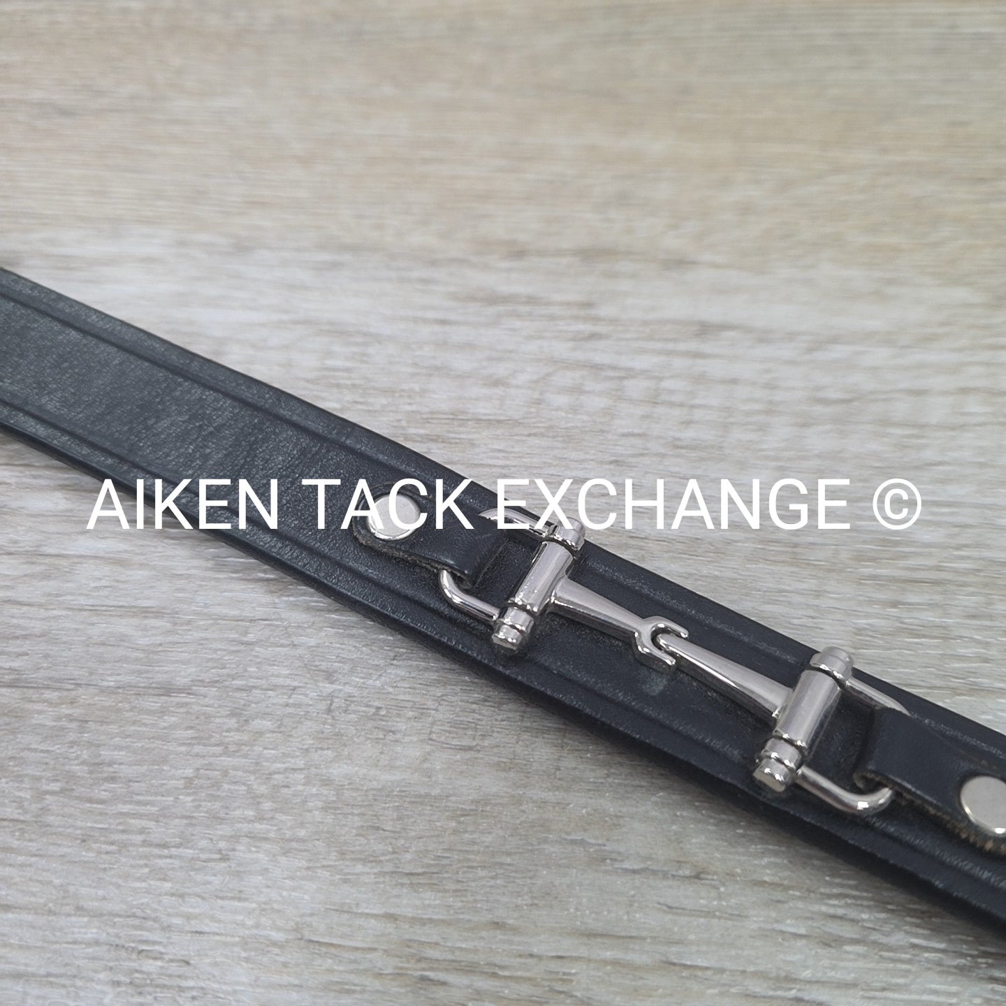 Tory Leather Snaffle Bit Belt, Black, 34