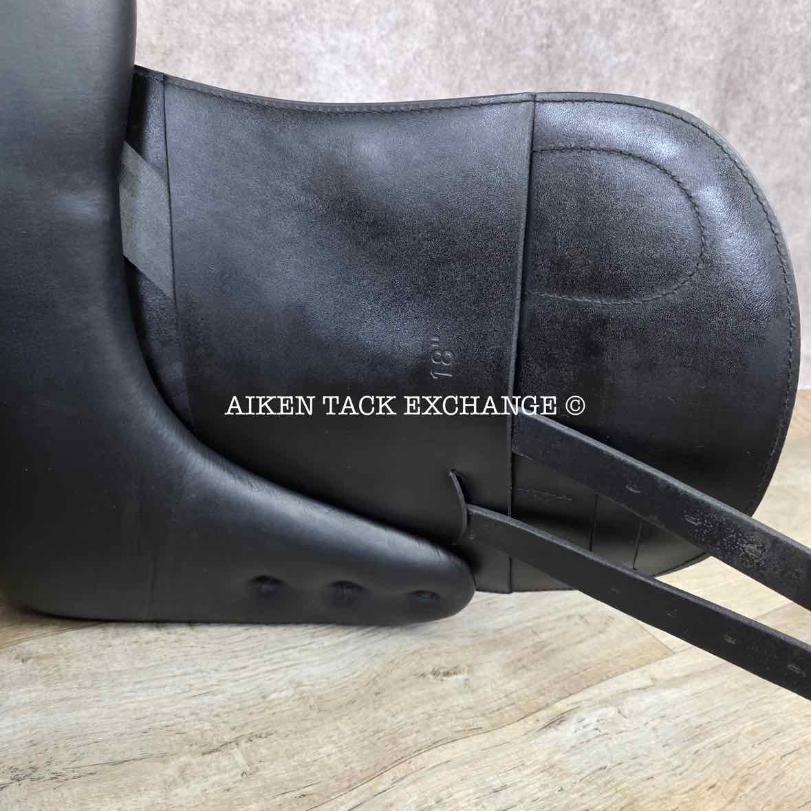 2023 Dynamic Equilibrium Monoflap Dressage Saddle, 18" Seat, Dynamic Polymer Tree, Foam Panels
