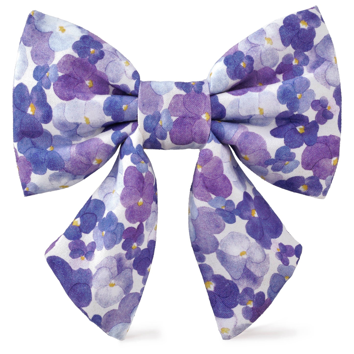 The Foggy Dog - Pressed Pansies Spring Lady Dog Bow: Large